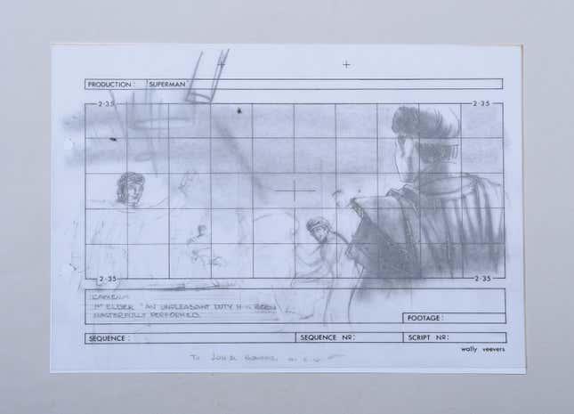 Image for article titled Vintage Superman Storyboards Offer a Rare Glimpse Behind the Scenes