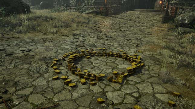 250 cheese wedges on the ground outside of Anvil in Oblivion Remastered.
