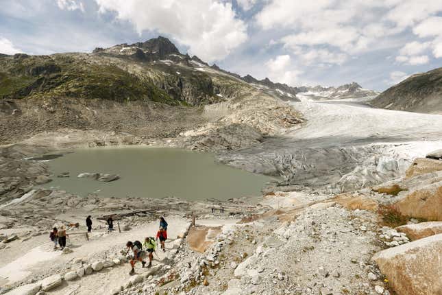 Part of Rhone Glacier—without the blankets.
