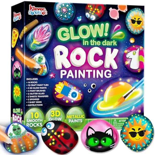 Image for article titled JOYIN Rock Painting Kit- Glow in The Dark Rock Kit, Now 67% Off