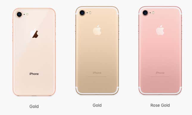 Apple's iPhone 8 comes in gold, but everyone's calling it pink