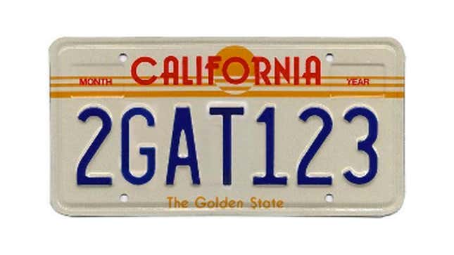 A photo of a vintage California license plate 