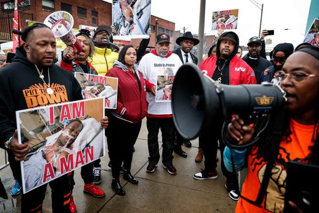 Family members and local activist held a rally for Tyre Nichols at the National Civil Rights Museum on Monday, Jan. 16, 2023. Nichols was killed during a traffic stop with Memphis Police Jan. 7. 
