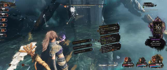 A screenshot shows Sciel's combat options.
