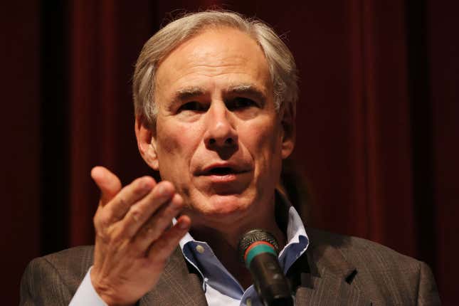 Governor Greg Abbott speaks during a press conference about the mass shooting at Uvalde High School on May 27, 2022, in Uvalde, Texas. 