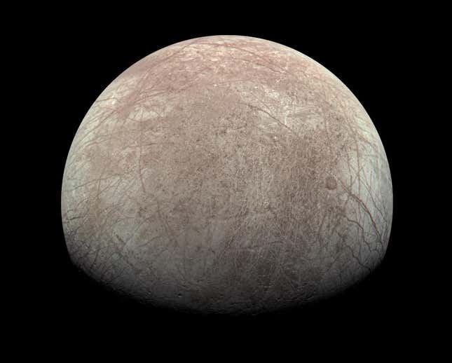 Europa, imaged by Juno's JunoCam.