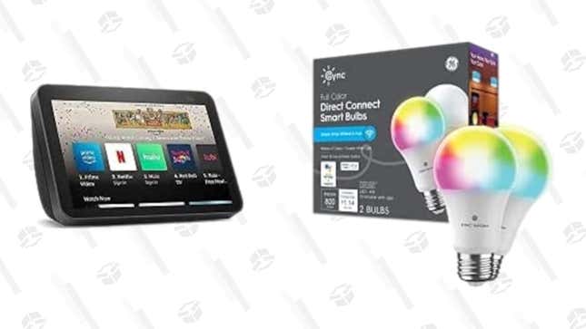 Echo Show 8 And Smart LED Color Bulb Pack | $70 | Amazon