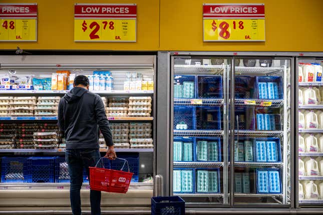 A customer shops for produce at an H-E-B grocery store on February 12, 2025 in Austin, Texas. 