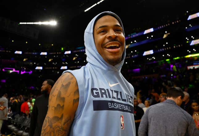 LOS ANGELES, CALIFORNIA - APRIL 28: Ja Morant #12 of the Memphis Grizzlies leaves the court after Game Six of the Western Conference First Round Playoffs against the Los Angeles Lakers at Crypto.com Arena on April 28, 2023 in Los Angeles, California. 