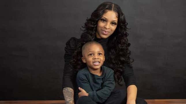 Jamea Jonae Harris and her five-year-old son, Kaine.