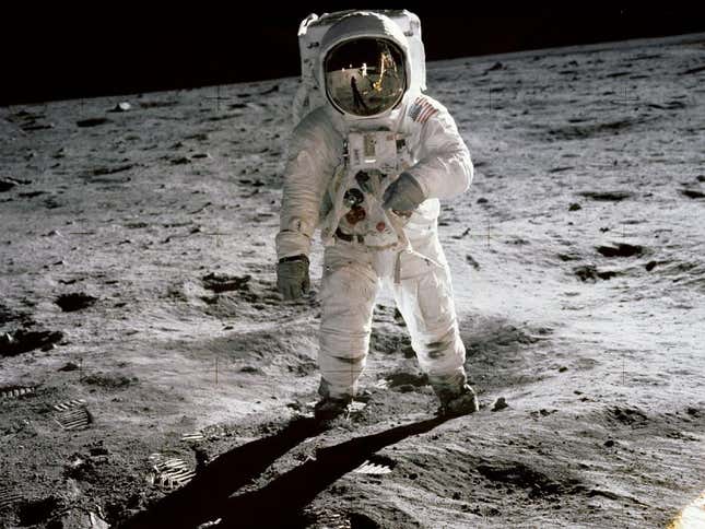 Buzz Aldrin during the Apollo 11 Moon walk. 
