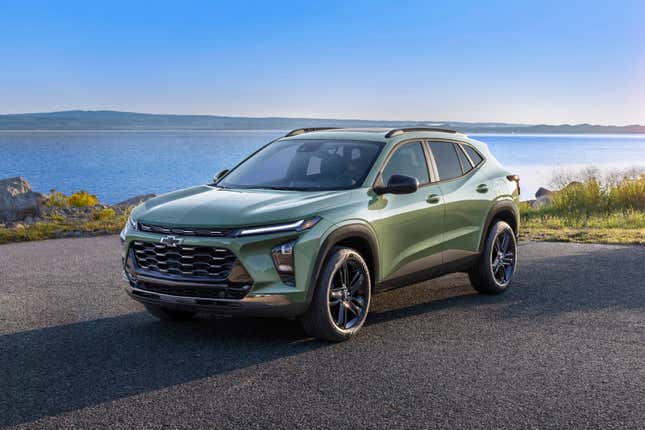 This photo provided by Chevrolet shows the new 2024 Trax. This is Chevy&#39;s least expensive SUV, but it doesn&#39;t skimp on features or driving comfort. (Courtesy of Chevrolet via AP)