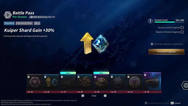 A screenshot shows a shard booster.