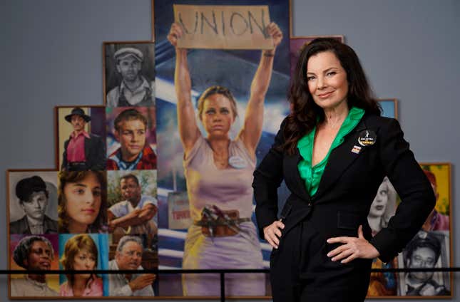 FILE - SAG-AFTRA President Fran Drescher poses for a portrait, Wednesday, Aug. 23, 2023, at the SAG-AFTRA offices in Los Angeles. (AP Photo/Chris Pizzello, File)