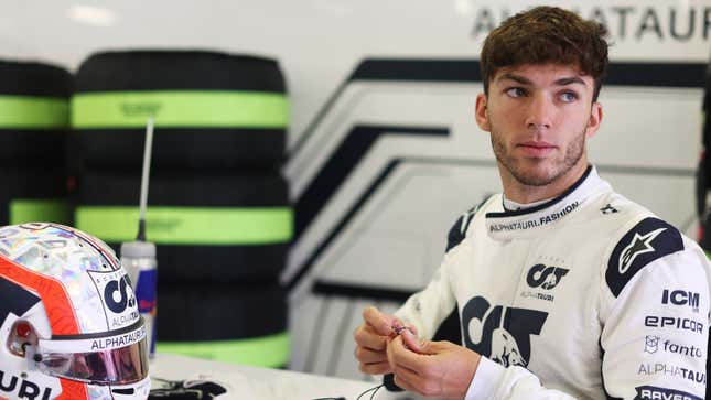 A photo of Pierre Gasly in race overalls at the Mexican Grand Prix. 