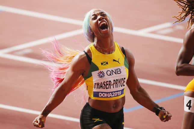 Image for article titled Shelly-Ann Fraser-Pryce Becomes 2nd Fastest Woman of All-Time After Running Fastest 100m Since Florence Griffith Joyner