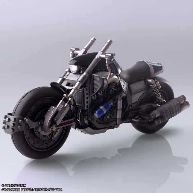 A photo shows a Bring Arts figure of Cloud's bike. 