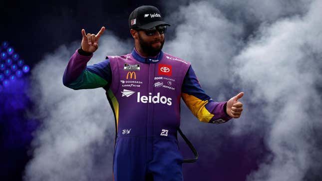 Bubba Wallace during driver introductions at Richmond Raceway’s Federated Auto Parts 400.