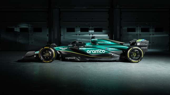 A photo of the 2024 Aston Martin Formula 1 car. 