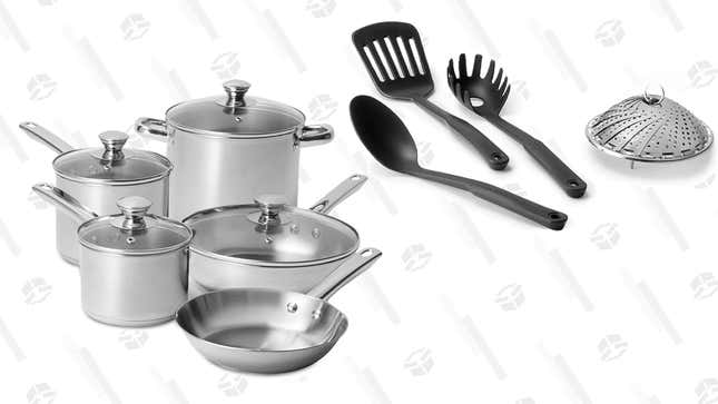 Stainless Steel 13-Piece Cookware Set | $35 | Macy’s