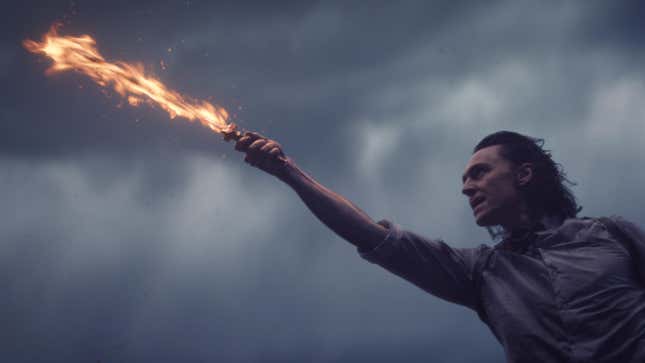 loki with a fire sword.