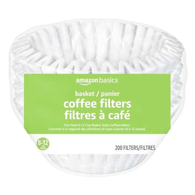 Image for article titled Amazon Basics Basket Coffee Filters for 8-12 Cup Coffee Makers, Now 19% Off