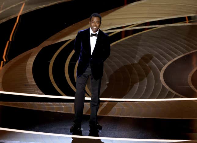 HOLLYWOOD, CALIFORNIA - MARCH 27: Chris Rock speaks onstage during the 94th Annual Academy Awards at Dolby Theatre on March 27, 2022 in Hollywood, California.