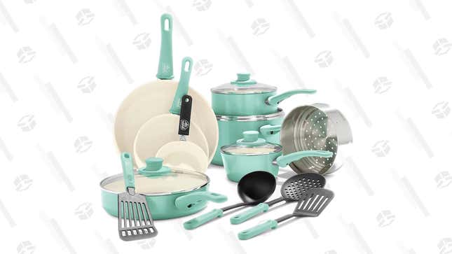 GreenLife Ceramic Nonstick 16-piece Cookware Set | $85 | Clip Coupon