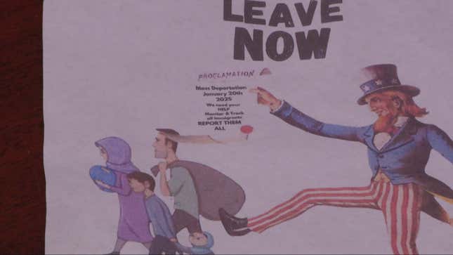 Image for article titled Racist KKK Flyers In Kentucky Police Tell Immigrants To &#39;Leave Now&#39;