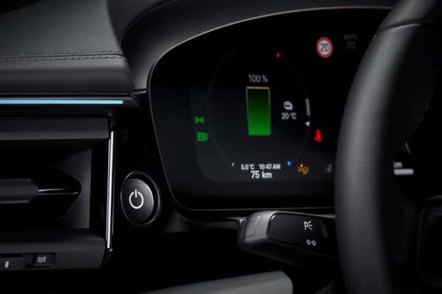 Starter button of a 2024 Porsche Macan EV