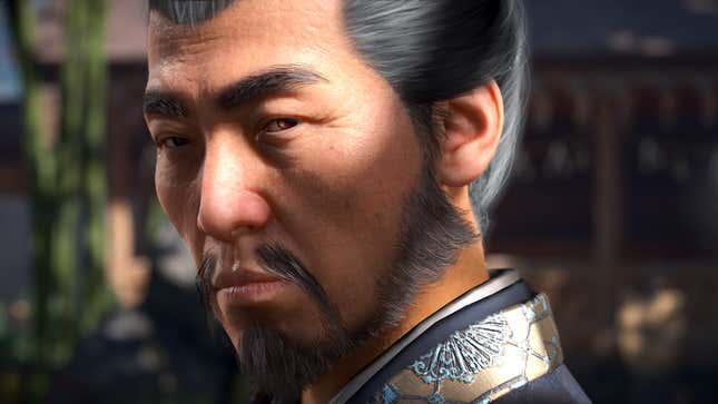 The Noble looks over his shoulder.