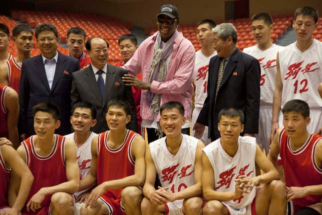 Practice in Pyongyang.