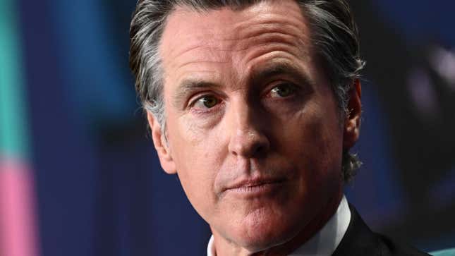 California Governor Gavin Newsom speaks during the Milken Institute Global Conference in Beverly Hills, California on May 2, 2023.