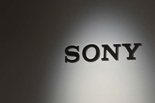 FILE - The logo of Sony is seen at its showroom in Tokyo on July 29, 2022. Sony&#39;s profit slipped 29% from a year earlier in July-September, as damage from a strike in the movie sector offset gains from a favorable exchange rate, the Japanese electronics and entertainment company said Thursday, Nov. 9, 2023. (AP Photo/Shuji Kajiyama, File)