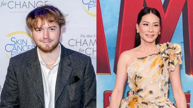 Cooper Hoffman and Lucy Liu on red carpets