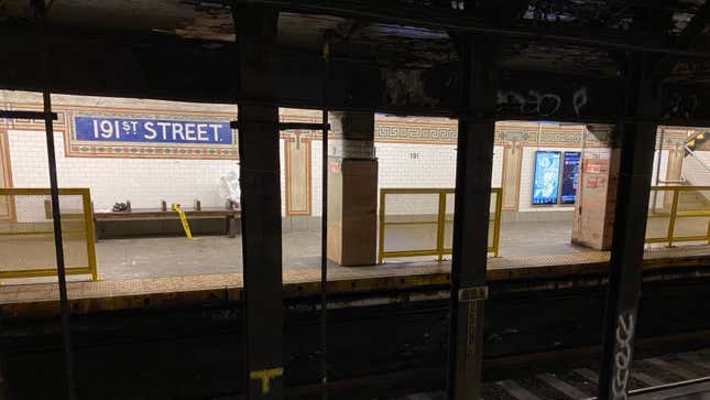 The MTA's platform barrier installed at the 191st Street Station