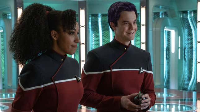 Image for article titled Star Trek: Strange New Worlds&#39; Lower Decks Crossover Is More Than a Gag