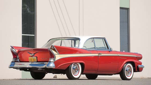 A photo of a red Packard sedan from 1958. 