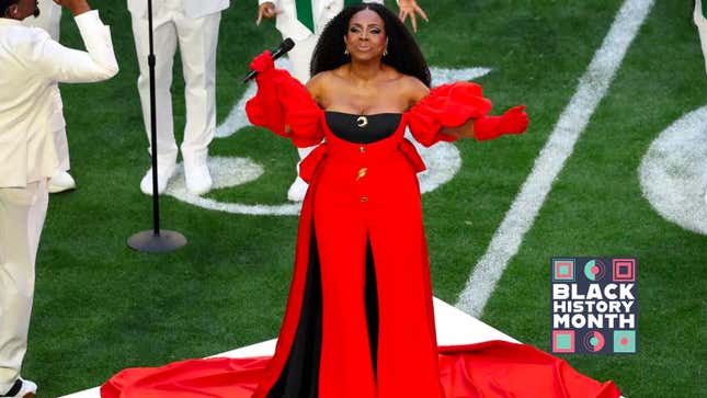 GLENDALE, ARIZONA - FEBRUARY 12: Sheryl Lee Ralph performs “Lift Every Voice and Sing” before Super Bowl LVII between the Kansas City Chiefs and the Philadelphia Eagles at State Farm Stadium on February 12, 2023 in Glendale, Arizona.