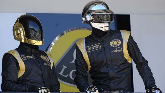 A photo of the band Daft Punk at the Monaco Grand Prix. 