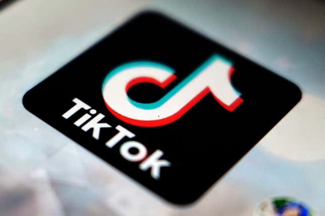 In this Sept. 28, 2020 file photo, The TikTok app logo appears in Tokyo.