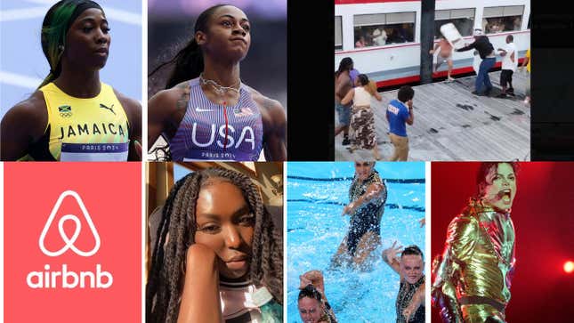 Image for article titled Montgomery Boat Brawlers One Year Later, Black Women Finds Racist Things In Airbnb, Gabby Douglas Speaks Out On Being Bullied, Team USA’s Swimming Team Goes Viral And More