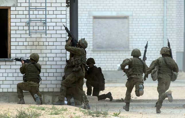 FILE - Soldiers of the NATO enhanced forward presence battalion take part in a military exercise &#39;Saber Strike 2018&#39; at the Training Range in Pabrade some 60km (38 miles) north of the capital Vilnius, Lithuania, June 11, 2018. The U.S. Congress has passed a bill that involves a total of $228 million in military and defense aid to Estonia, Latvia and Lithuania this year under the Baltic Security Initiative, Estonia’s defense officials said Saturday March 23, 2024. (AP Photo/Mindaugas Kulbis, File)