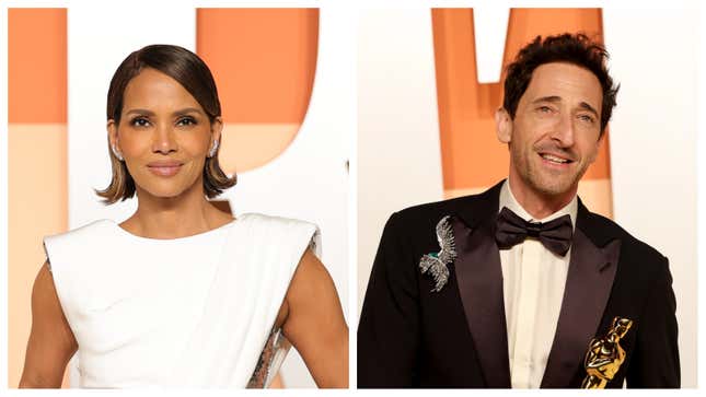 Halle Berry, left; Adrien Brody.