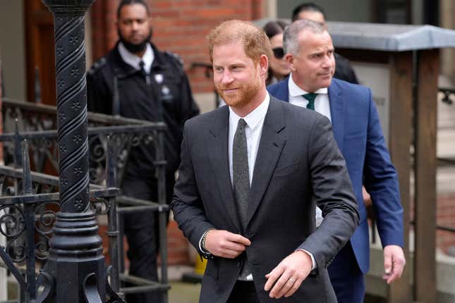 FILE - Britain&#39;s Prince Harry leaves the Royal Courts Of Justice in London, on March 30, 2023. Prince Harry&#39;s lawyer says the cover-up of unlawful information gathering at British tabloids owned by Rupert Murdoch went all the way to the top. Attorney David Sherborne said Wednesday, March 20, 2024 in the High Court that Murdoch was among the executives at News Group Newspapers aware of skullduggery carried out by journalists and private investigators working for the now-defunct News of the World, and The Sun. (AP Photo/Kirsty Wigglesworth, File)