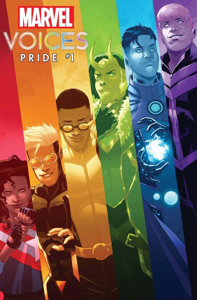 Marvel Voices: Pride #1 variant cover by Steven Byrne.