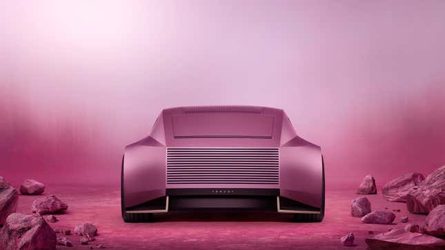 Rear view of the pink Jaguar Type 00 concept