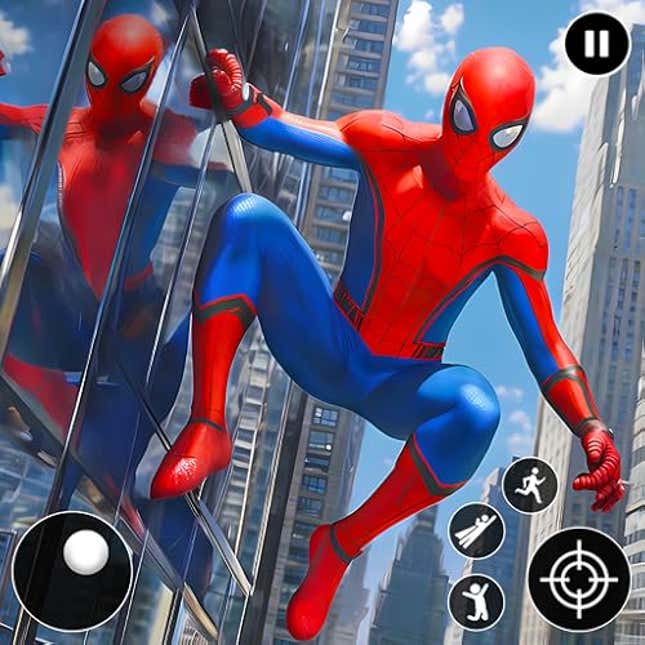 Image for article titled Super Hero Flying Spider Rescue Robot Games: Grand City Shooting Action Mission Simulator: Speed Hero Shooter Gangster Survival 3D: Transform Captain Robots into Cars, Now 50% Off