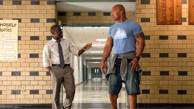 Image for article titled Critics Praise Film For Fresh Commentary On Kevin Hart And Dwayne Johnson’s Contrasting Size