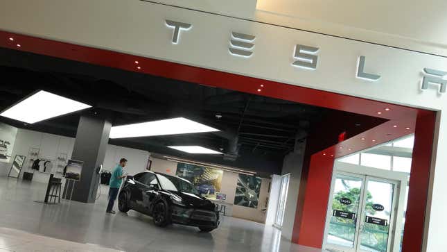 Model Y in a Tesla showroom